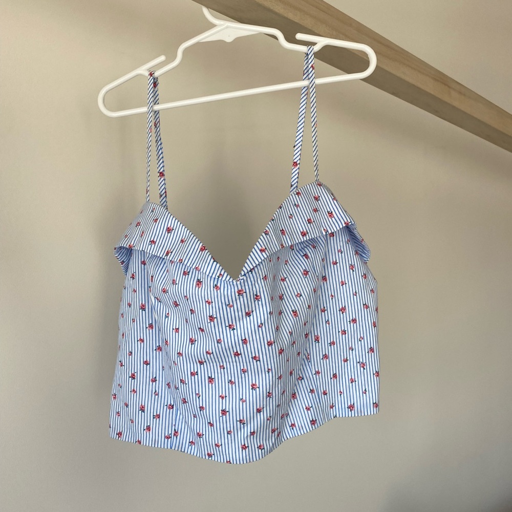 Croptop Medium stripes and roses